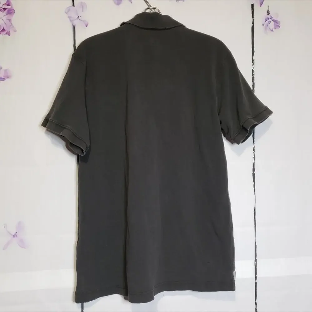 Aeropostale Distressed Regular Fit Dark Grey Short Sleeve Golf Polo L - Picture 3 of 8